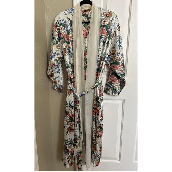 Vintage Victoria's Secret Floral Robe Small White Label - Picture 1 of 5